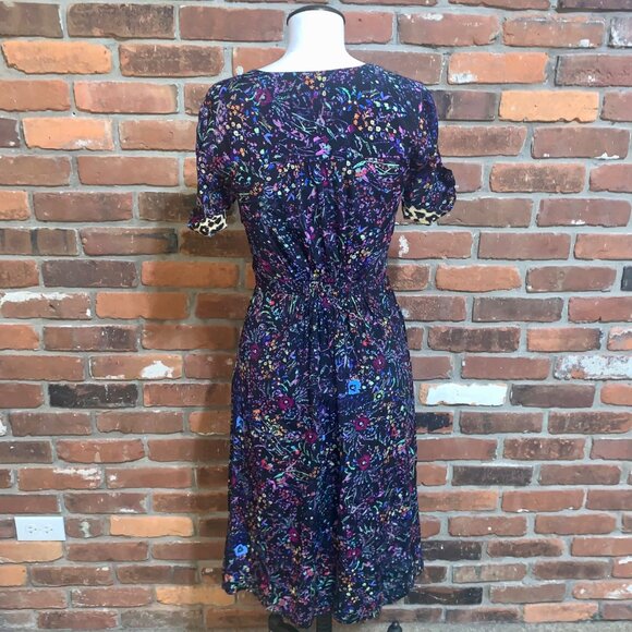 Anthropologie Maeve Womens Morgan Mixed Print SS Dress Size 2 V Neck - Picture 9 of 10